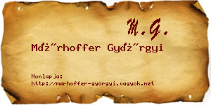 Márhoffer Györgyi névjegykártya
